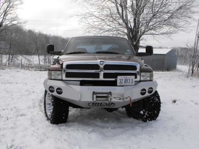 1997-2002 Ram 2500 Stealth Front Winch Bumper - Texture Black Warn M12000, Smittybilt Xrc