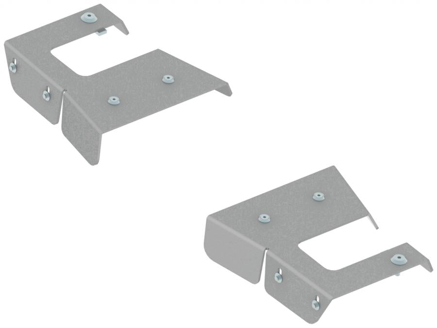 Two Rear A-Arm Guards (Pair) for Polaris Sportsman 400 / 500 / 570 / 800 are shown with three screws each, featuring a cut-out section and raised edges for mounting or securing. Both guards are displayed at different angles against a white background.