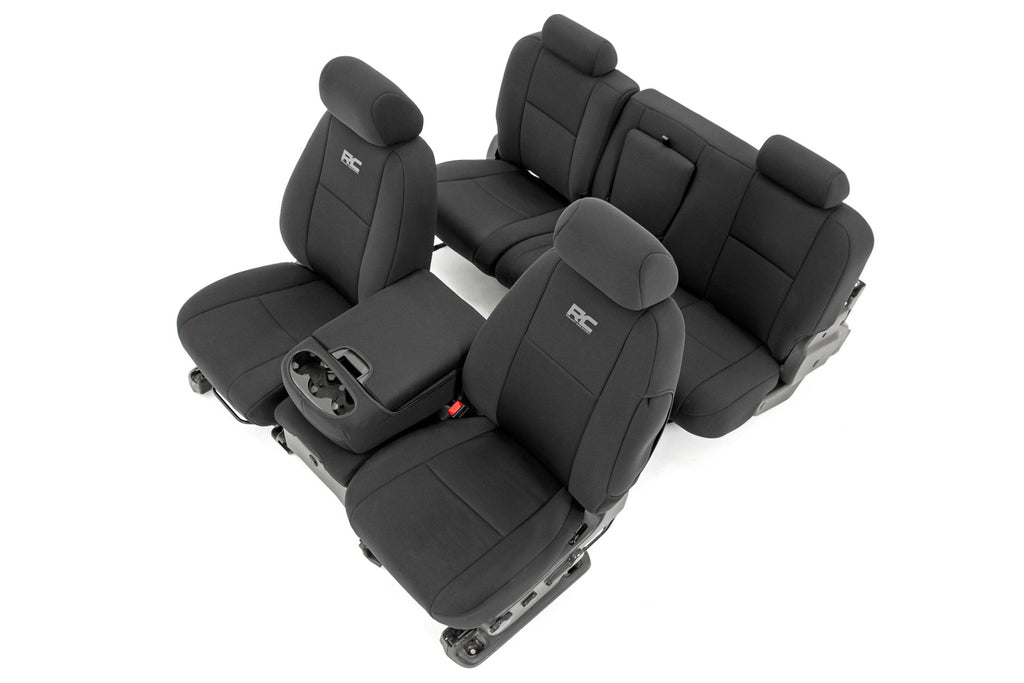 Rough Country Seat Covers | FR 40/40/20 & RR Full Bench | Chevy/GMC 1500/2500HD (07-13)