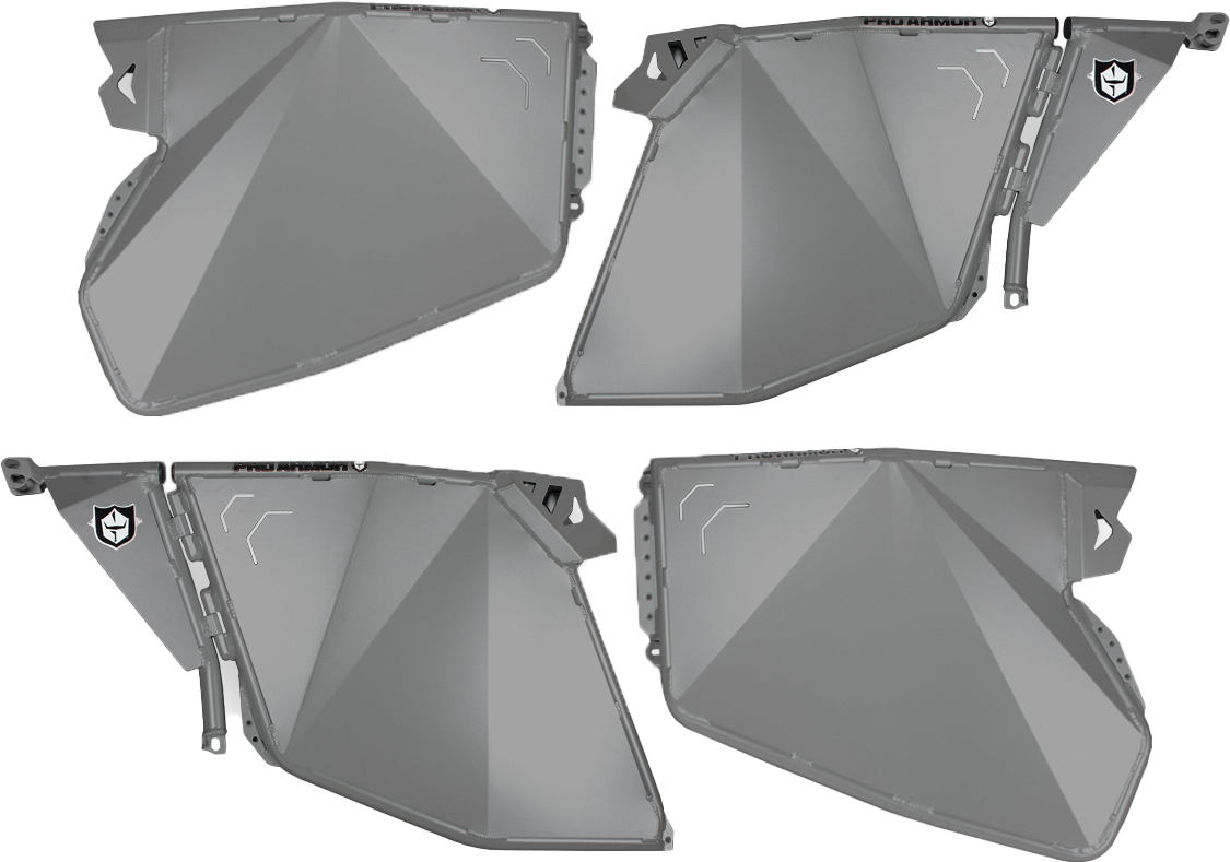 Pro Armor Traditional Half Doors Titanium Matte Metallic 2014-20 Polaris Rzr Pro Xp 4 1000/Turbo