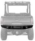 Rear view of a 2015-21 Polaris Ranger 500 / 570 Mid-Size with an OG Rear Winch Bumper (Black), featuring a heavy-duty metal build and square LED lights in focus; terrain tires and undercarriage are also visible.
