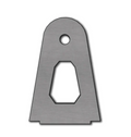 The Polaris General Cage 40-Inch Light Bar Brackets (Black) are flat, metallic, trapezoidal plates with a brushed finish, featuring a top round hole, central hexagonal cutout, straight bottom edge, and two notches at each corner.