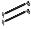 Two black 2017-2021 Polaris General Heavy Duty Tie Rods (Stock & Forward A-Arms) with silver adjustable ball joint ends are shown diagonally on a white background, each featuring cylindrical centers and pivoting joints at both ends.