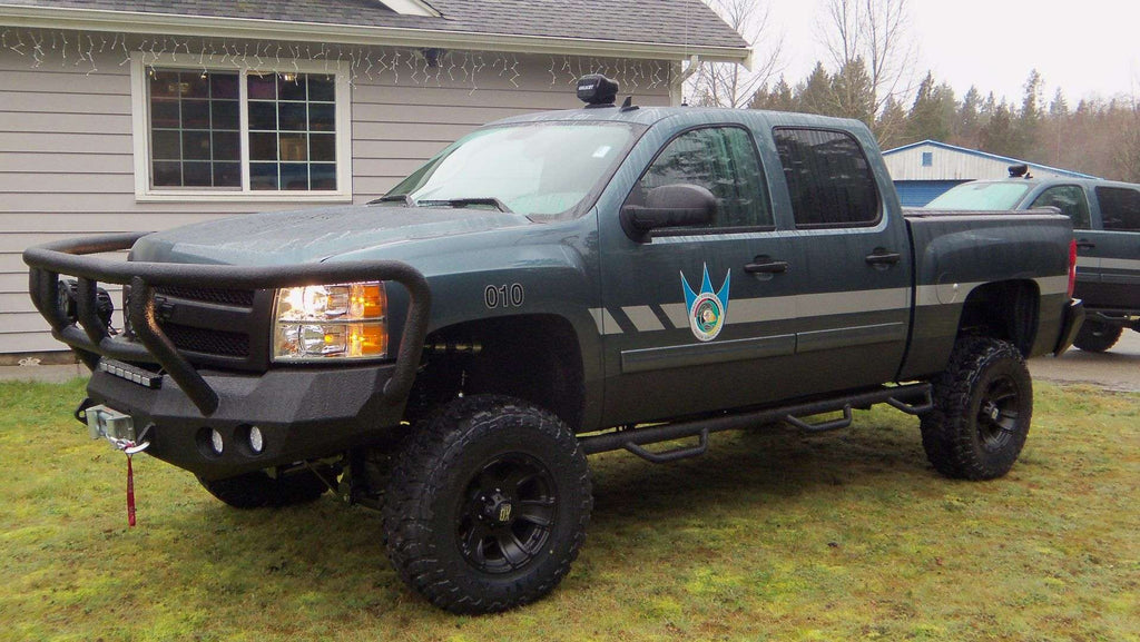 2008-2010 Chevy 2500 Stealth Front Winch Bumper Titan Ii Guard - Texture Black Warn M12000, Smittybilt Xrc