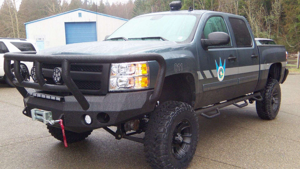 2008-2010 Chevy 2500 Stealth Front Winch Bumper Titan Ii Guard - Texture Black Warn M12000, Smittybilt Xrc