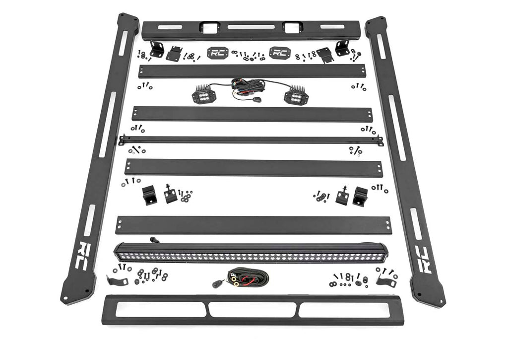 Rough Country Roof Rack | Black Series Lights | Jeep Wrangler 4xe (21-23)/Wrangler JL (18-23)