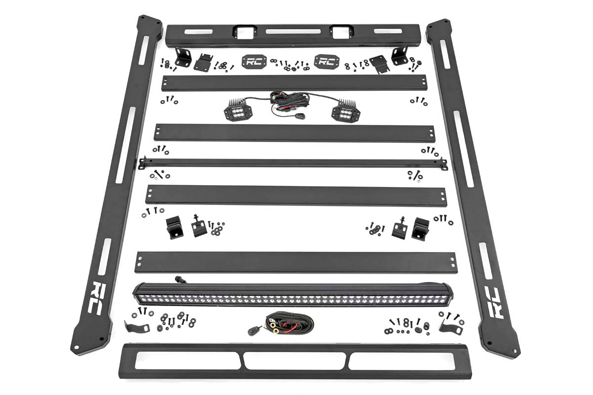 Rough Country Roof Rack | Black Series Lights | Jeep Wrangler 4xe (21-23)/Wrangler JL (18-23)