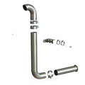 A digitally rendered, exploded view of the Yamaha Grizzly Snorkel shows separated parts—including clamps, rings, a bracket, screws, and an extension tube—against a white background. Components are spaced apart to illustrate assembly.