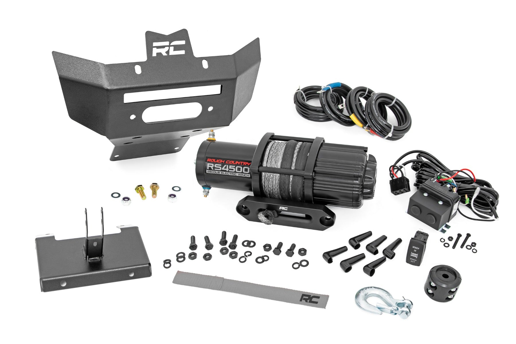 Rough Country Winch Bumper | 4500-Lb Winch | Synthetic Rope | Can-Am Renegade 1000/Renegade 500 (12-22)