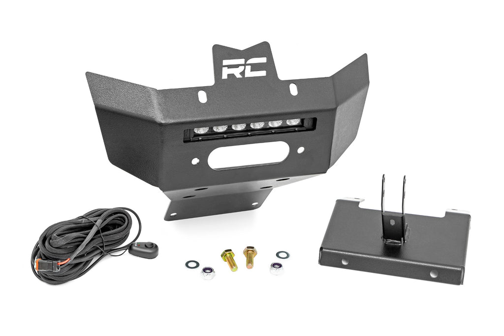 Rough Country Winch Bumper | Black Series LED | 6" Light | Slime Line | Can-Am Renegade (13-21)