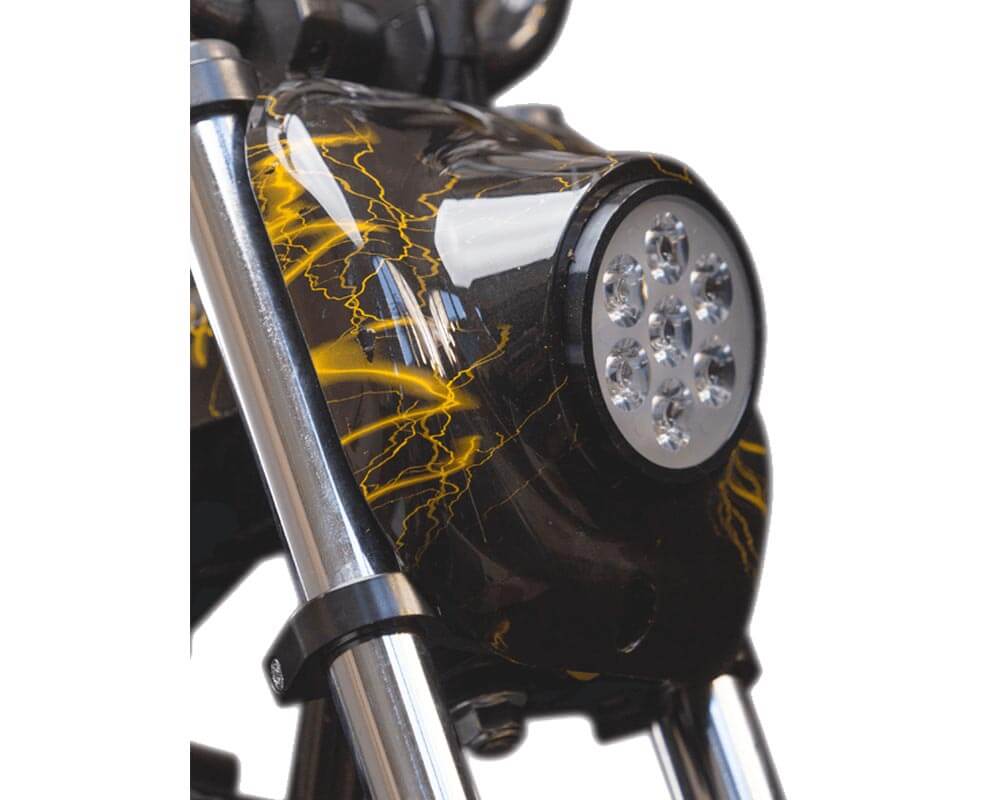 Burromax Electric Mini Bike - Tt350R Lithium Ion Powered With Full Suspension - Matte Black Carbon Fiber