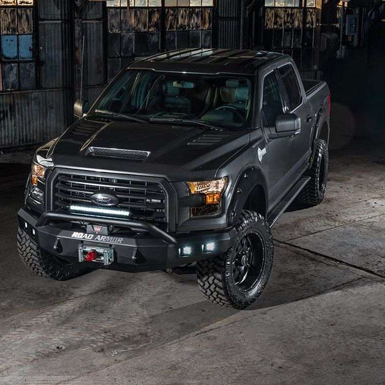 2015-2017 Ford F-150 Stealth Front Winch Bumper Pre-Runner Guard - Texture Black Warn M12000, Smittybilt Xrc