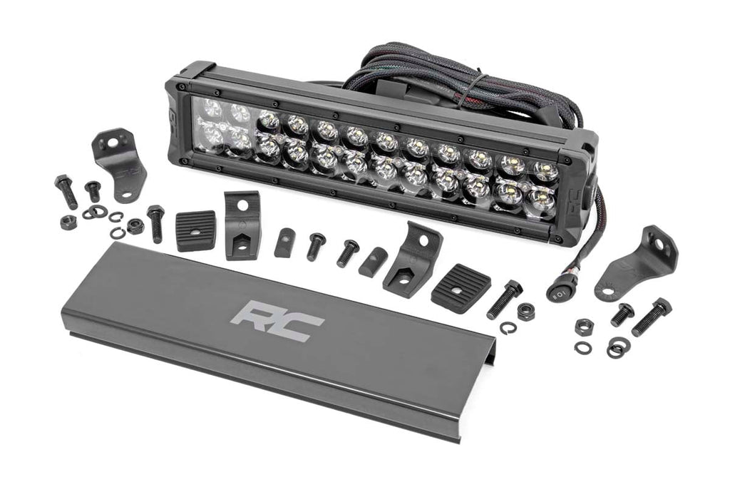 Rough Country Black Series LED Light | 12 Inch | Dual Row | White DRL
