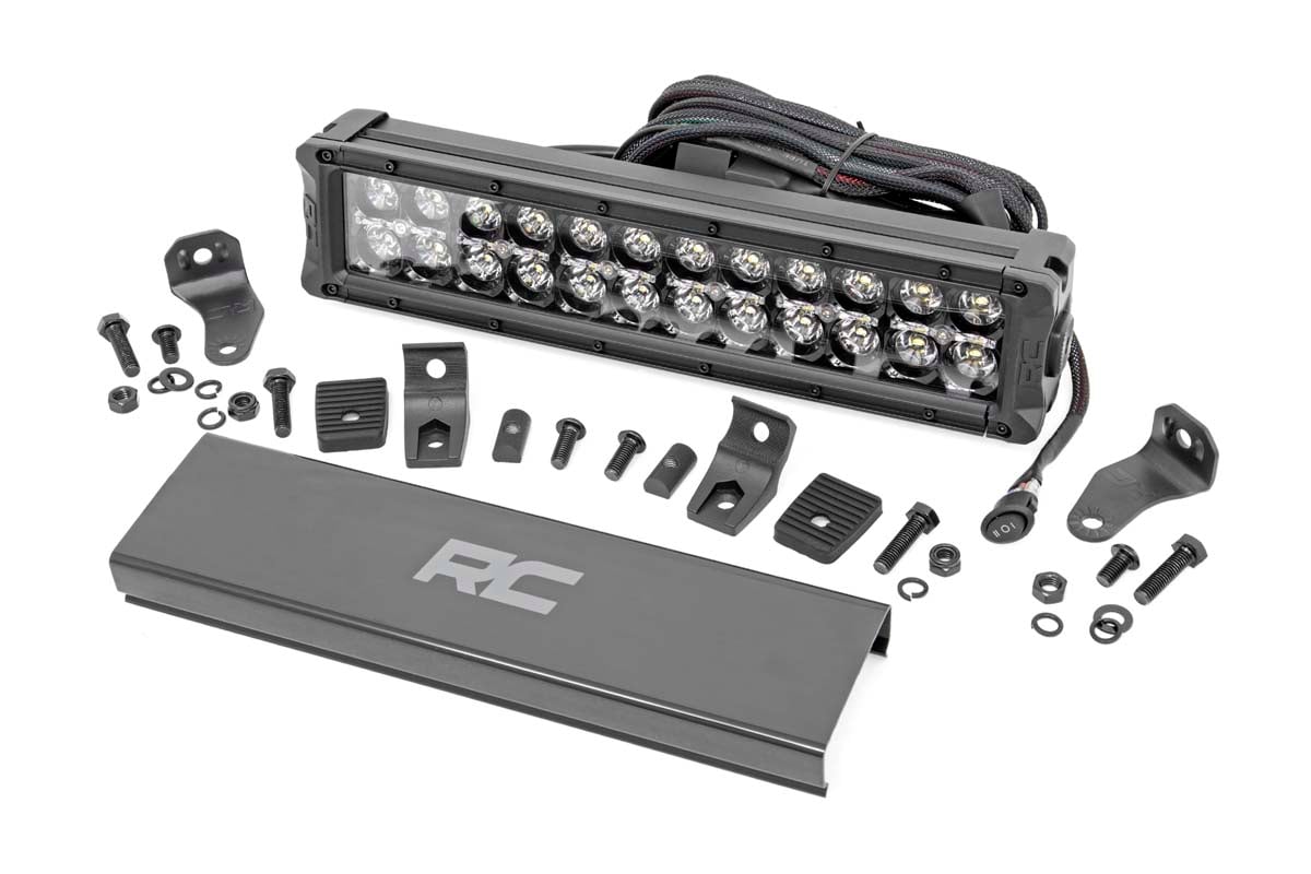 Rough Country Black Series LED Light | 12 Inch | Dual Row | White DRL