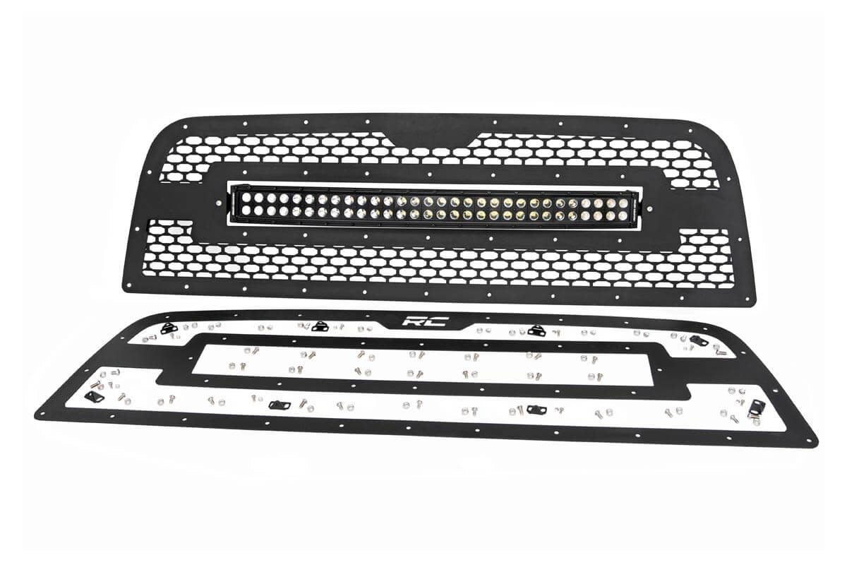 Rough Country Mesh Grille | 30" Dual Row LED | Black | Ram 2500/3500 (13-18)