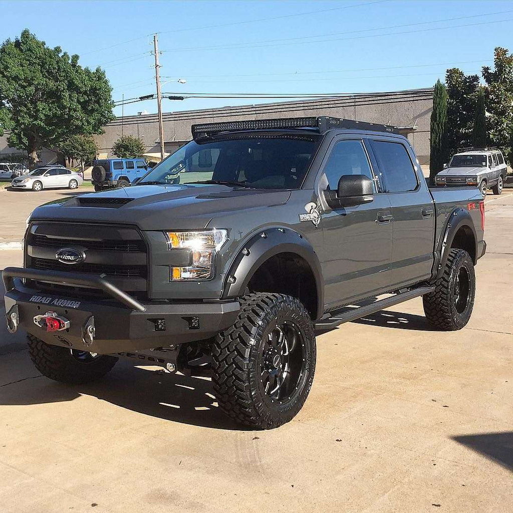 2015-2017 Ford F-150 Stealth Front Winch Bumper Pre-Runner Guard - Texture Black Warn M12000, Smittybilt Xrc