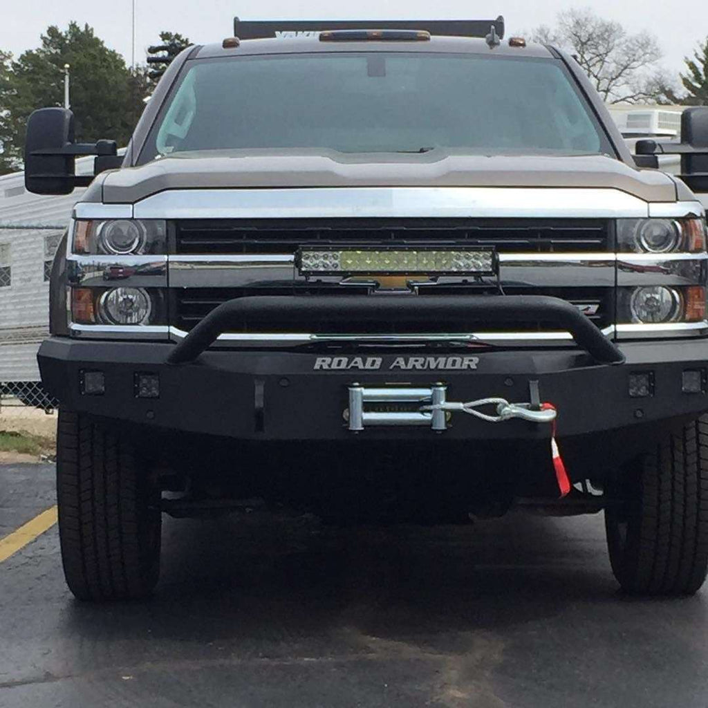 2015-19 Chevy 2500 Stealth Front Winch Bumper Pre-Runner Guard - Texture Black Warn Vr12000