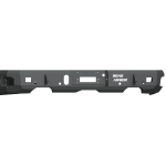 A black, rectangular metal Stealth Rear Winch Bumper (2019-2021 GMC/Chevy 1500), texture finish, with multiple cutouts, mounting holes, and a High Artic label. Rugged design is compatible with Warn M8000 winch for heavy-duty or off-road use.