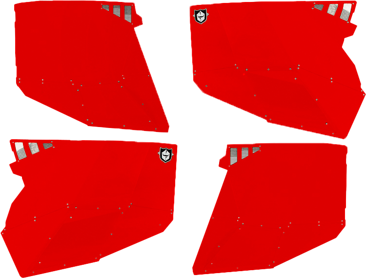 Pro Armor Stealth Door Alluminum Skins Red 2014-21 Polaris Rzr Xp 4 1000/Turbo