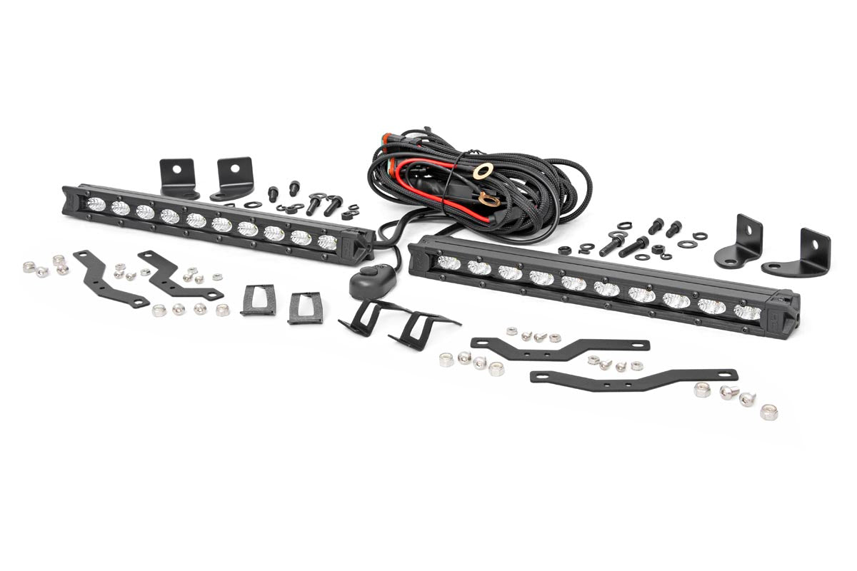 Rough Country LED Light | Grille Mount | 10" Black Slimline Pair | Ford F-150 (18-20)