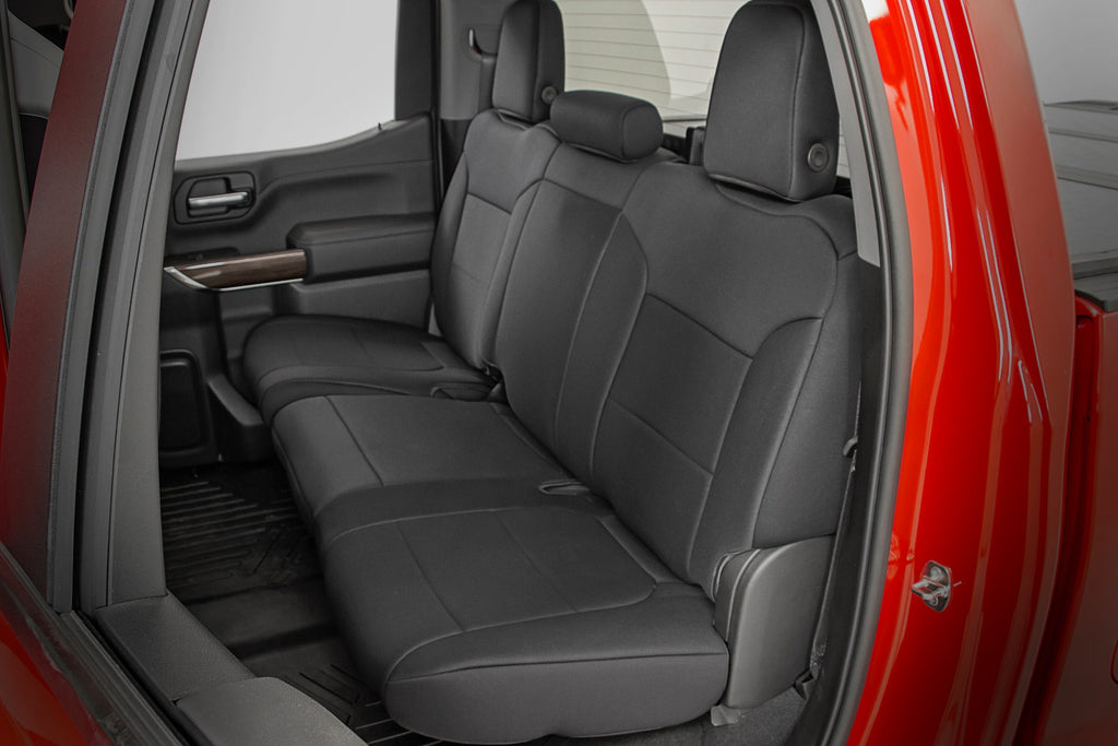 Rough Country Seat Covers | FR 40/40/20 & RR Arm Rest | Chevy/GMC 1500 (19-23)