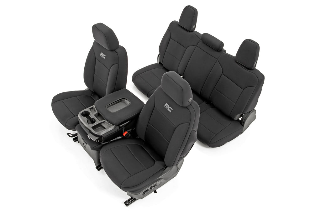 Rough Country Seat Covers | FR 40/40/20 & RR Arm Rest | Chevy/GMC 1500 (19-23)