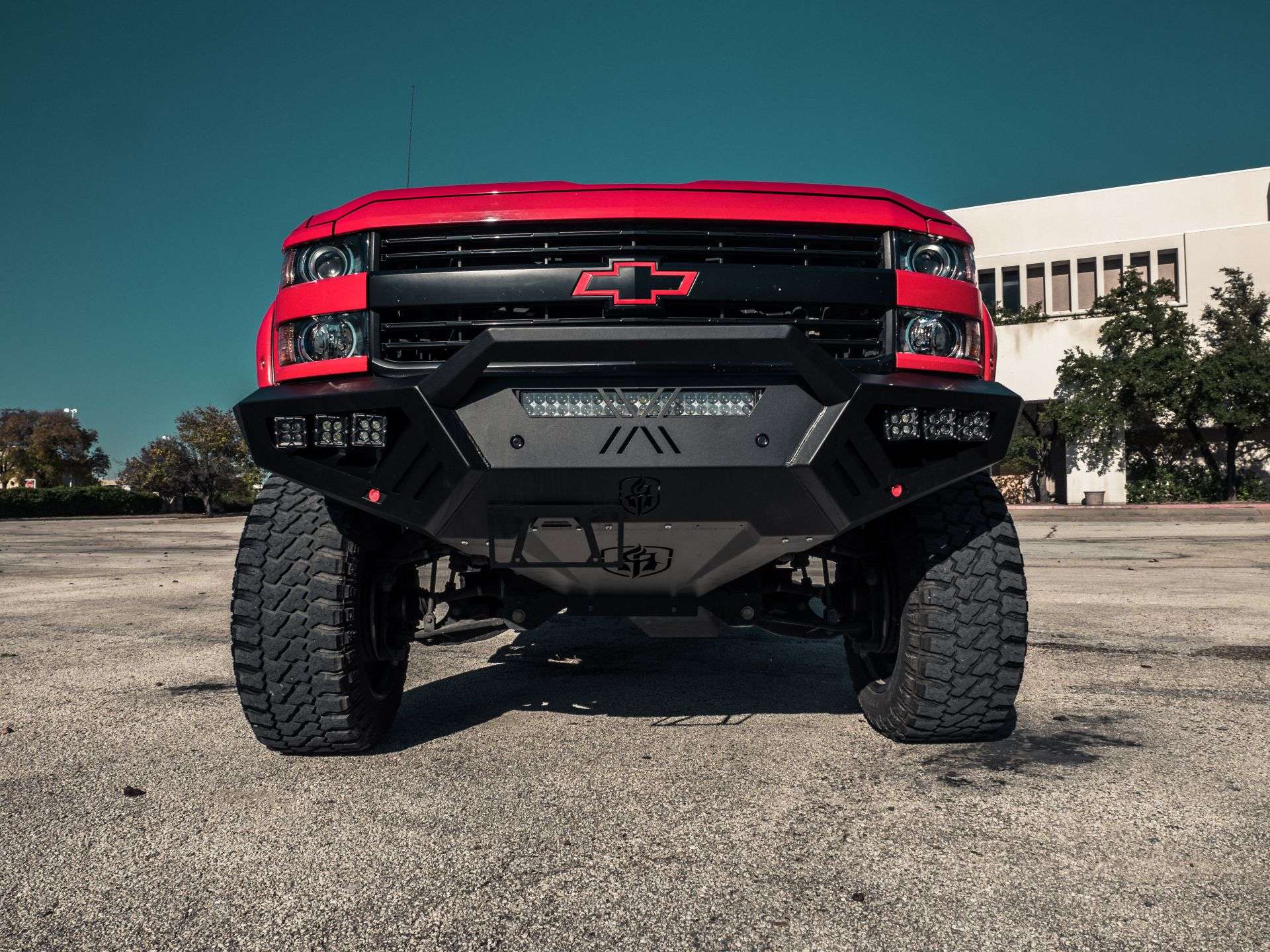 2015-2019 Chevy 2500 Spartan Front Bumper Bolt-On Accessory Sheet Metal Pre-Runner Guard Texture Black Road Armor