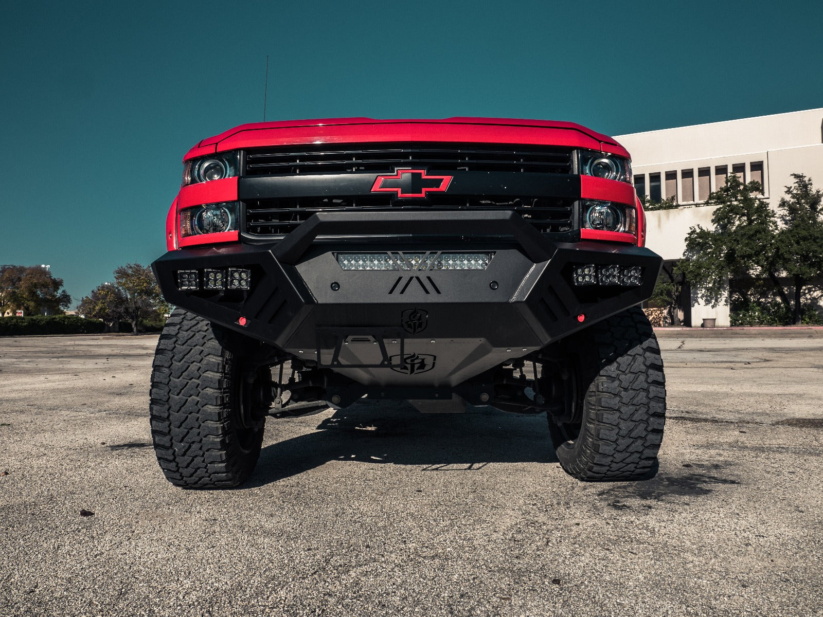 2015-2019 Chevy 2500 Spartan Front Bumper Texture Black Road Armor