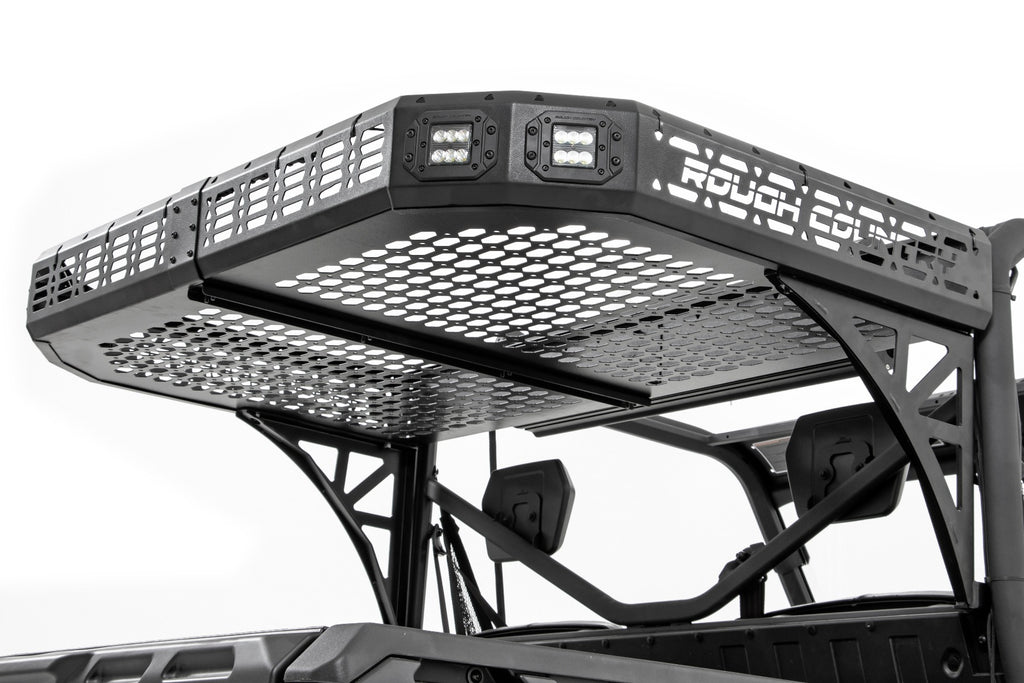 Rough Country Cargo Rack | Dual 2" Black LED Pairs | Flush Mount | Can-Am Defender (17-22)