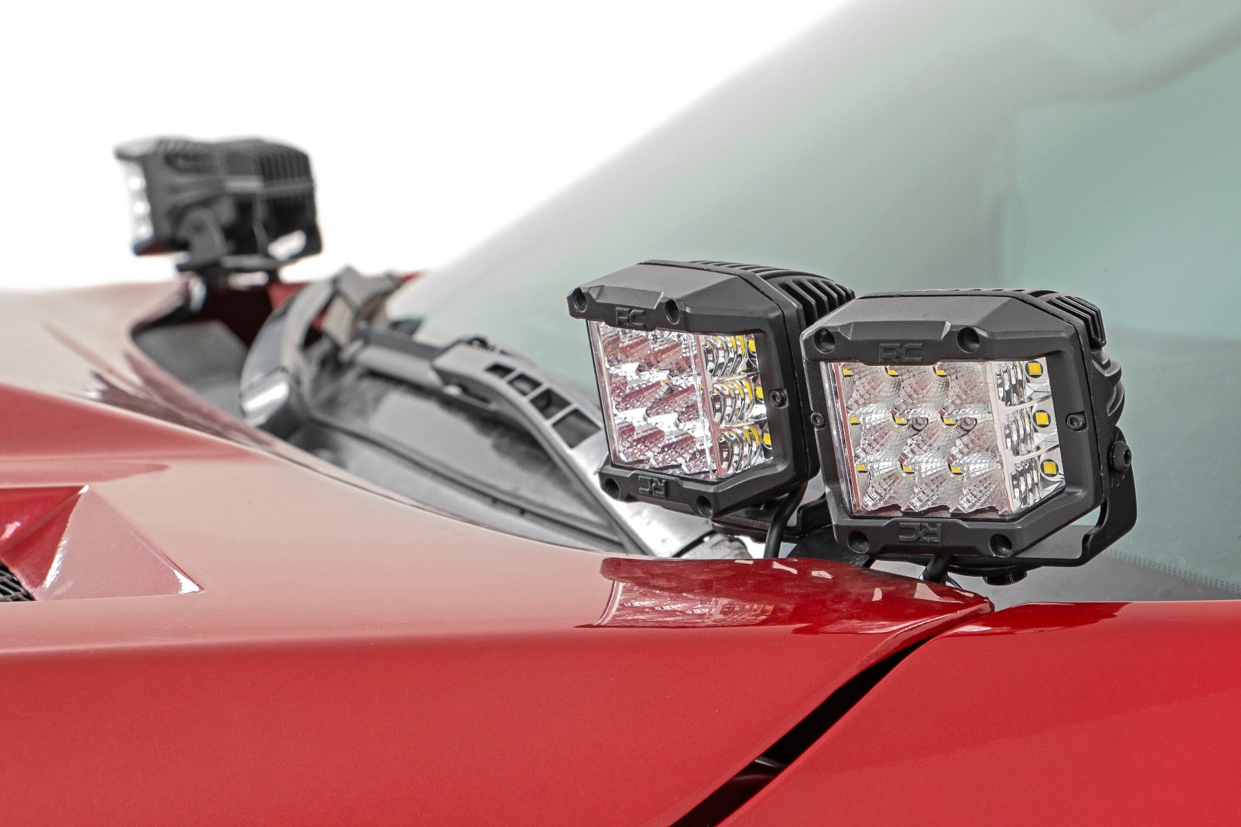 Rough Country LED Light | Ditch Mount | Dual 2" Black Pairs | Flood | Toyota Tundra (14-21)