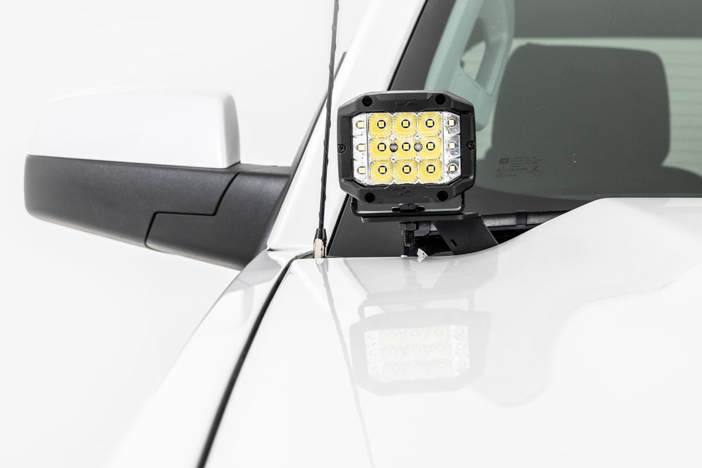 Rough Country LED Ditch Light Kit | 3in OSRAM Pair | Wide | Chevy/GMC 1500 (14-18)