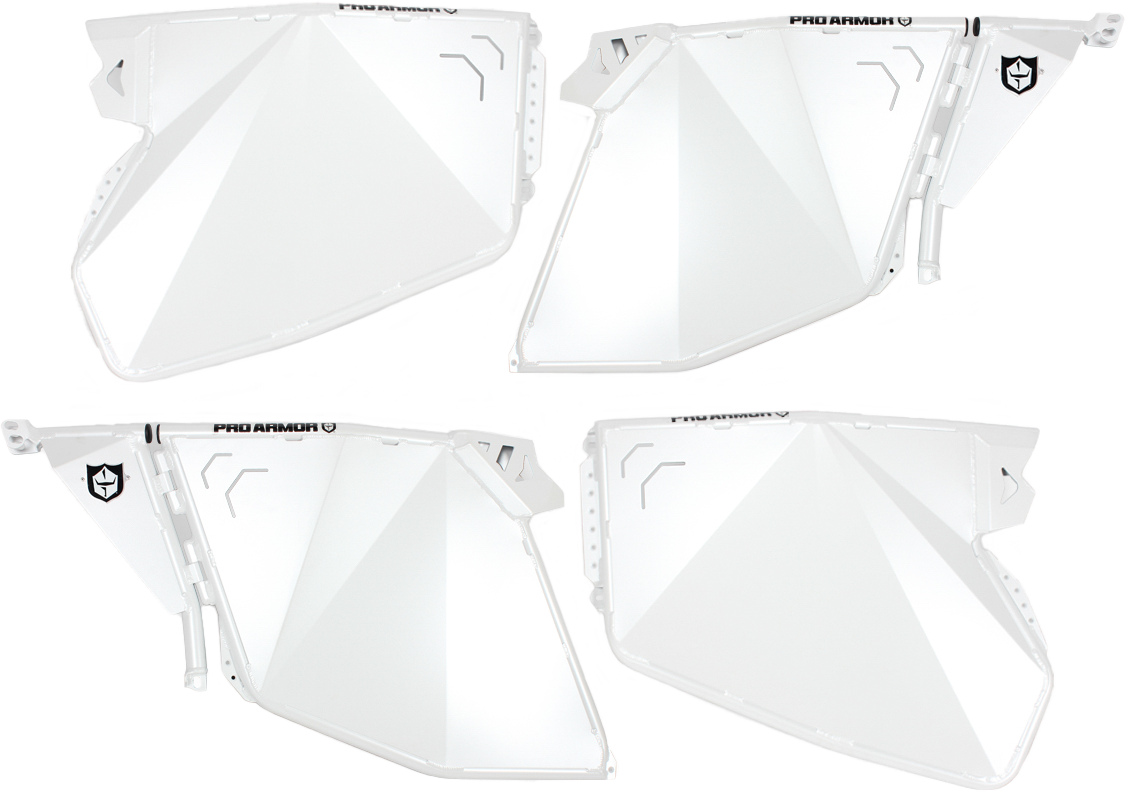 Pro Armor Traditional Half Doors Matte White Pearl 2014-20 Polaris Rzr Pro Xp 4 1000/Turbo