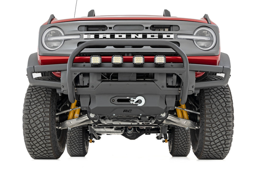 Rough Country Nudge Bar | 20 Inch BLK DRL Single Row LED | OE Modular Steel | Ford Bronco (21-23)