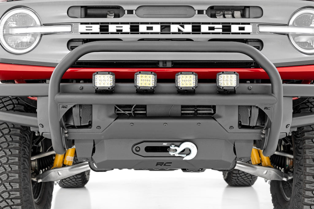 Rough Country Nudge Bar | 20 Inch Chrome Single Row LED | OE Modular Steel | Ford Bronco (21-23)