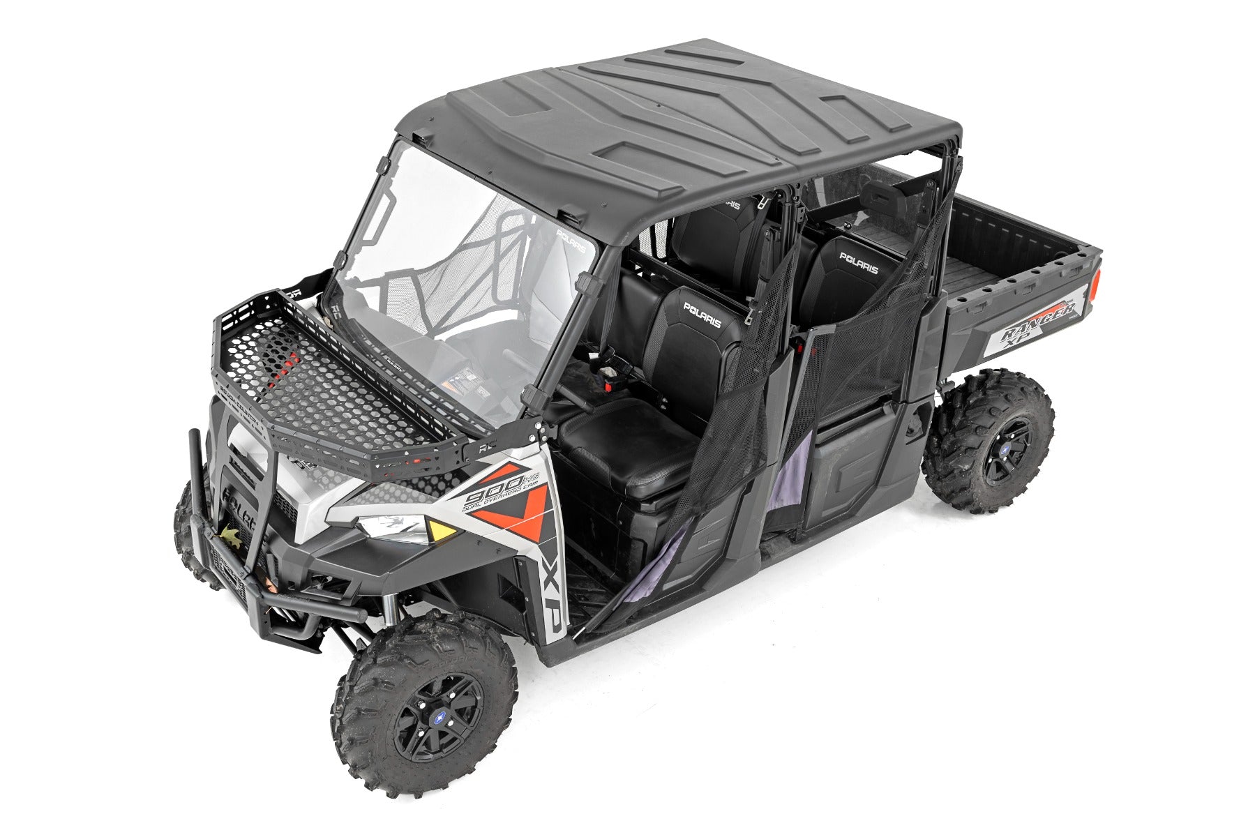 Rough Country Front Cargo Rack | 6" Black Slimline | Polaris Ranger XP 1000 (2017)/Ranger XP 900 (14-19)