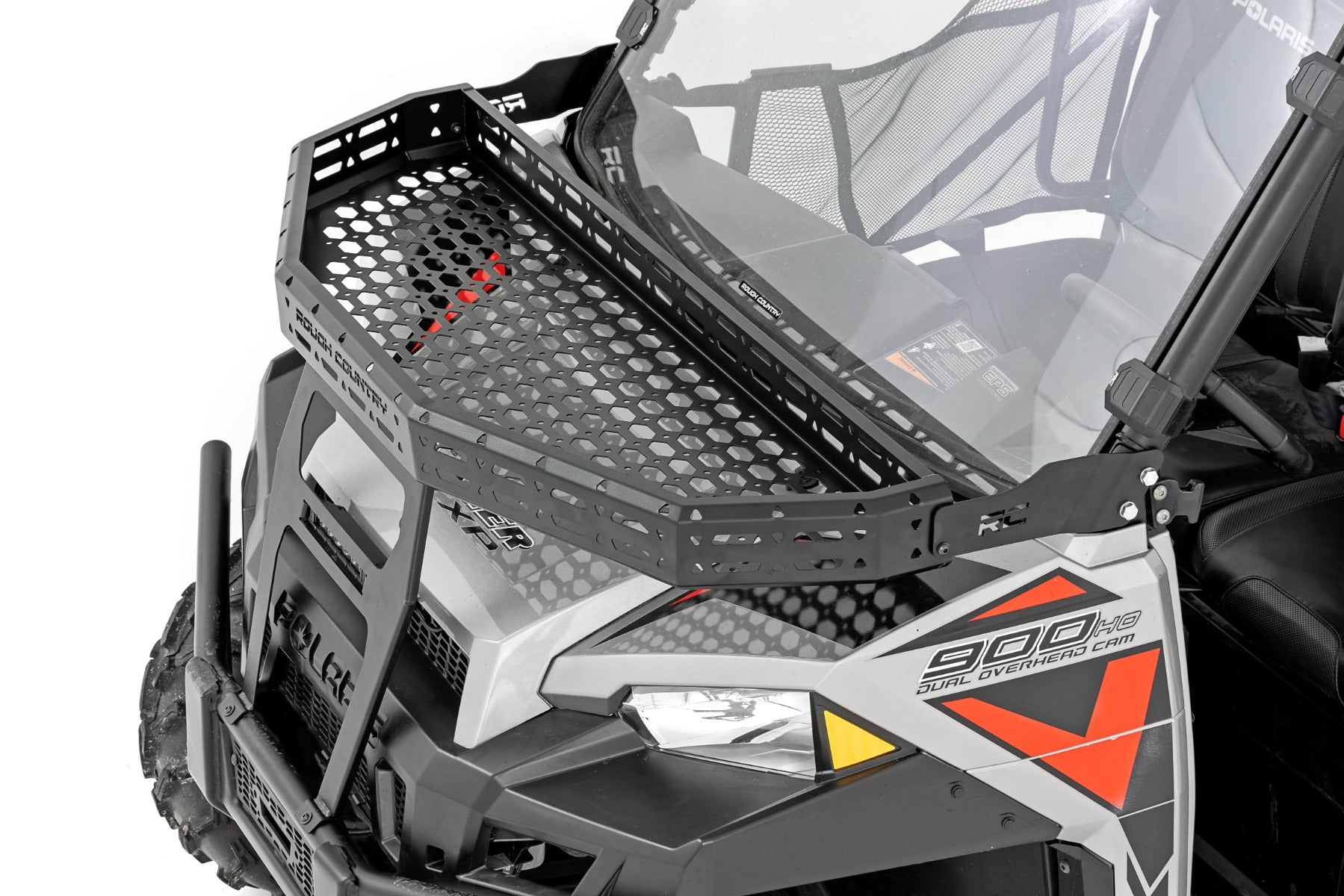 Rough Country Front Cargo Rack | 6" Black Slimline | Polaris Ranger XP 1000 (2017)/Ranger XP 900 (14-19)