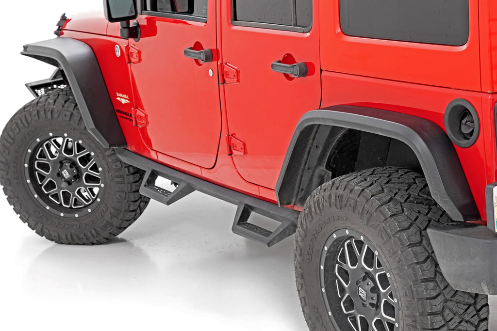 Rough Country High Clearance LED Flat Fender Flare Kit | UV Treated | Jeep Wrangler JK (07-18)