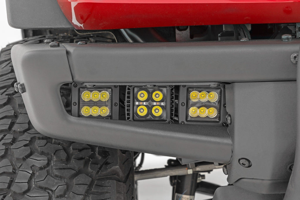 LED Light Kit | Fog Mount | Triple 2" Black Pair | Spot/Flood | Ford Bronco (21-25)