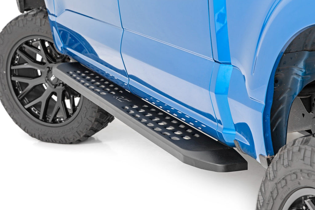 Rough Country Raptor Style Running Board | Crew Cab | Black | Ford F-150 (15-23)/F-150 Lightning (2022)