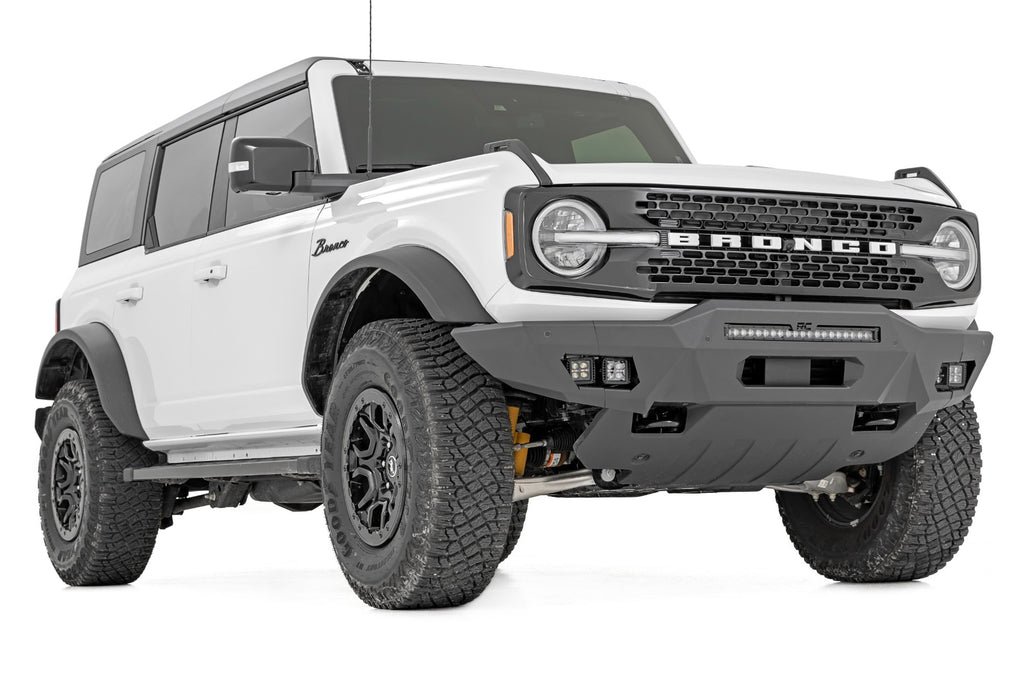 Rough Country Front Bumper | Modular | Full Wings | Amber DRL | Ford Bronco (21-23)