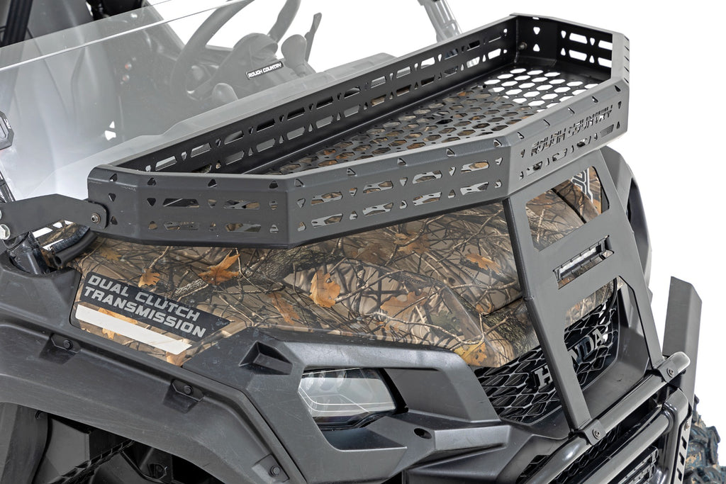 Rough Country Front Cargo Rack | Black Series LED | 6" Light | Slime Line | Honda Pioneer (16-21)