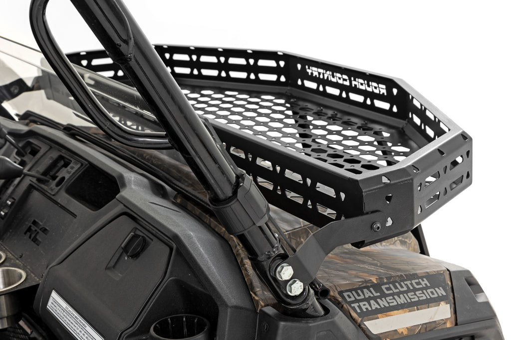 Rough Country Front Cargo Rack | Black Series LED | 6" Light | Slime Line | Honda Pioneer (16-21)