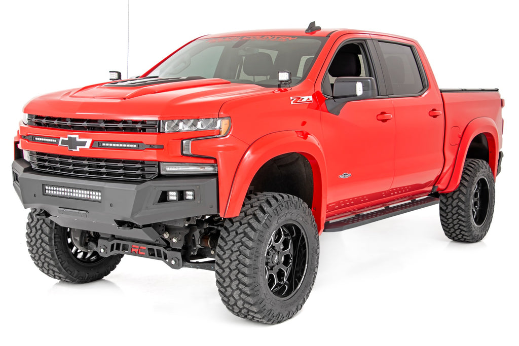 Rough Country RPT2 Running Boards | Crew Cab | Black | Chevy/GMC 1500/2500HD (19-23)