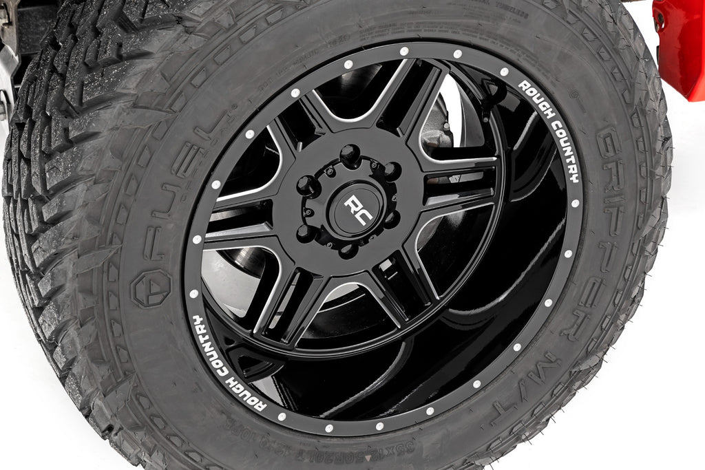 Rough Country 92 Series Wheel | Machined One-Piece | Gloss Black | 22x12 | 6x5.5 | -44mm