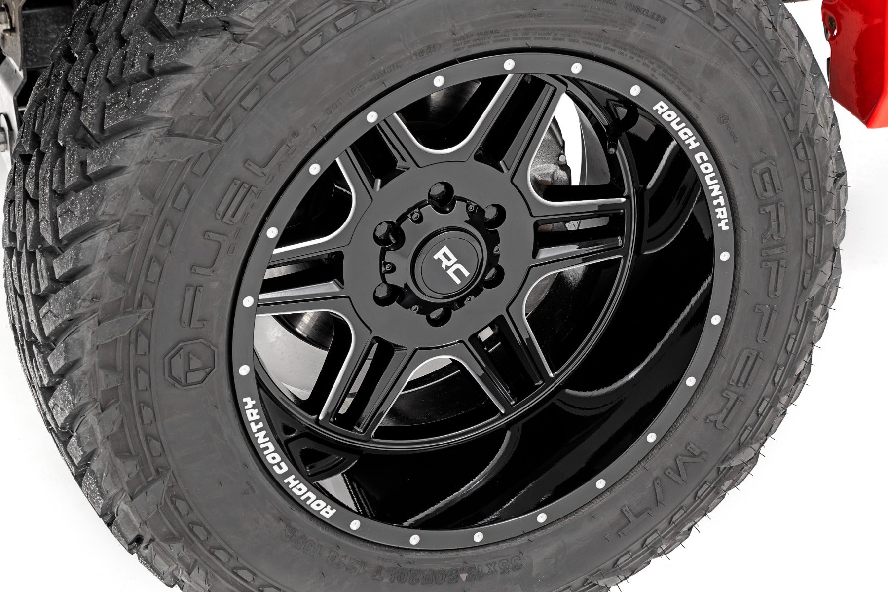 Rough Country 92 Series Wheel | Machined One-Piece | Gloss Black | 22x12 | 6x5.5 | -44mm