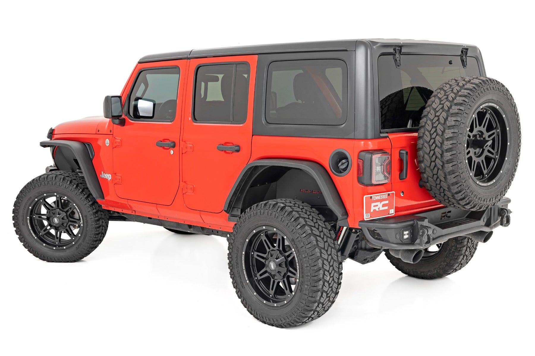 Rough Country High Clearance LED Flat Fender Flare Kit | UV Treated | | Jeep Wrangler JL (18-23)