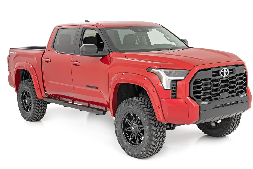 Rough Country Oval Nerf Steps | Crew Cab | Black | Toyota Tundra 2WD/4WD (22-23)