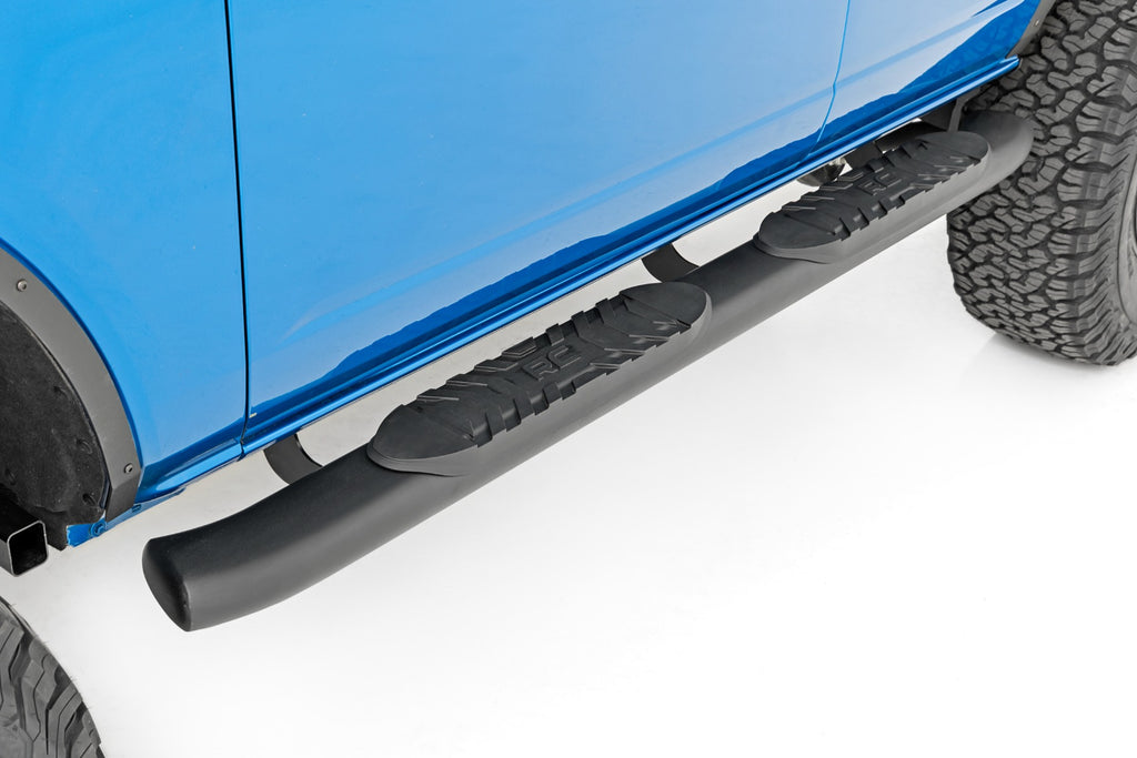 Rough Country Oval Nerf Step | 4-Door | Black | Ford Bronco 4WD (2021-2023)