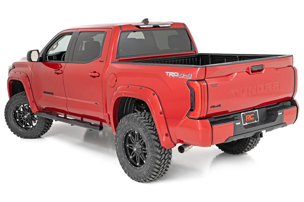 Rough Country Oval Nerf Steps | Crew Cab | Black | Toyota Tundra 2WD/4WD (22-23)