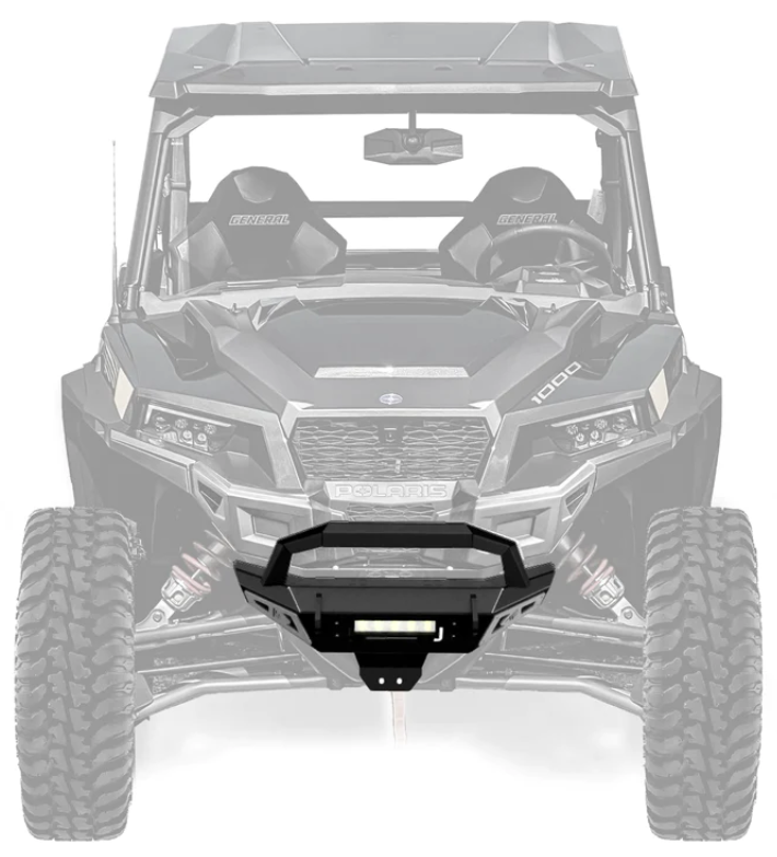 2016+ Polaris General Front Winch Bumper (w/ Lights, Black